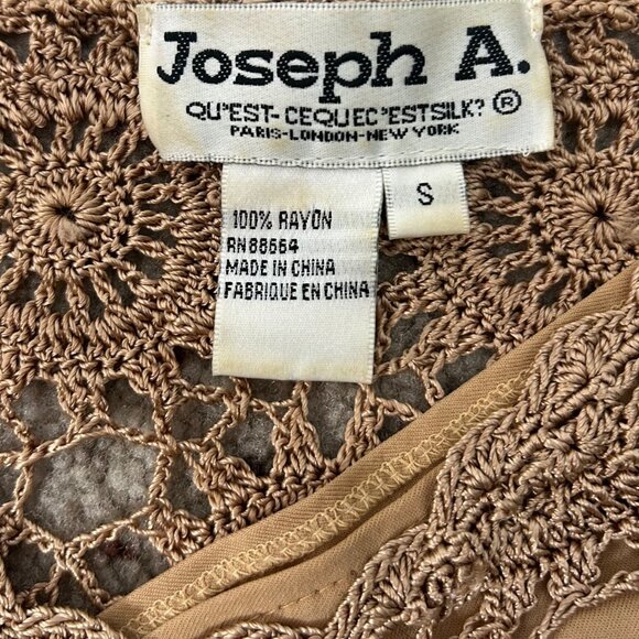 Vintage Joseph A. Crochet Peplum Top Boho Hippie Size Small Women's - Picture 5 of 5